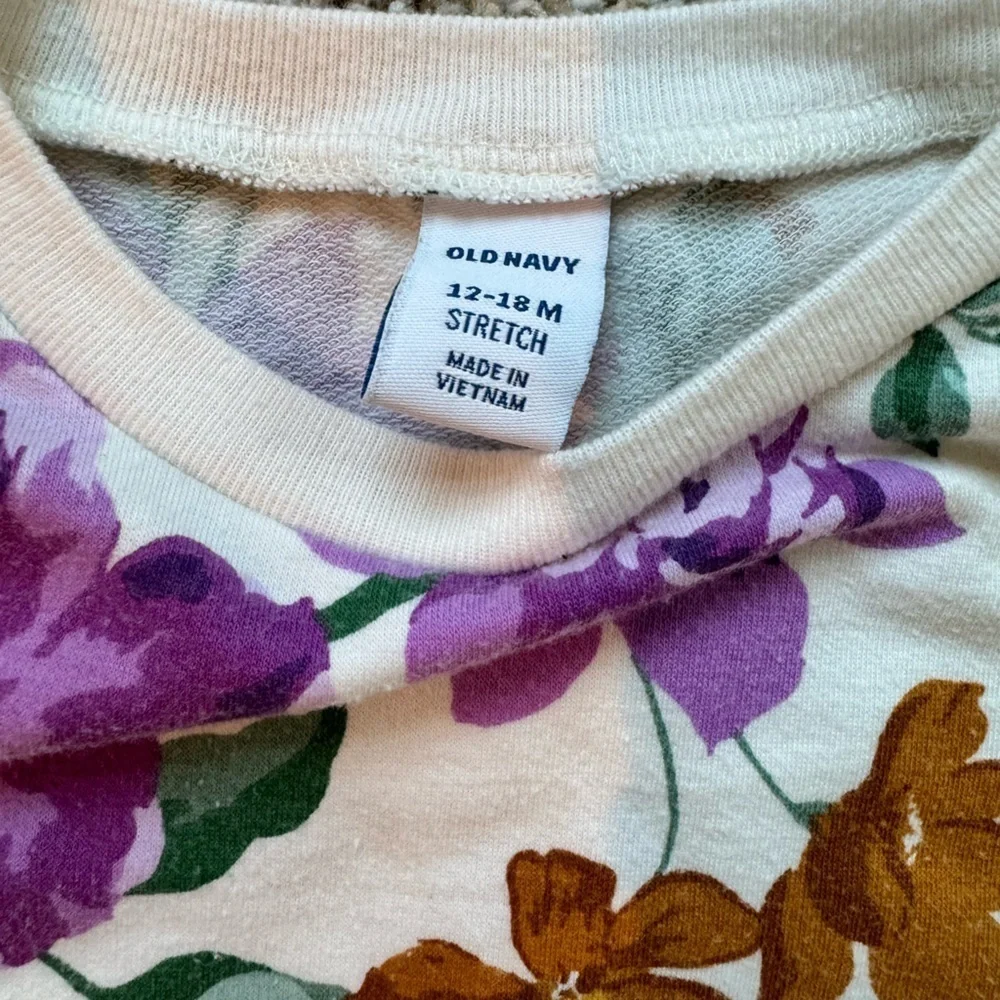 Old Navy baby girl dress long sleeve fall dress floral pockets size 12-18 months